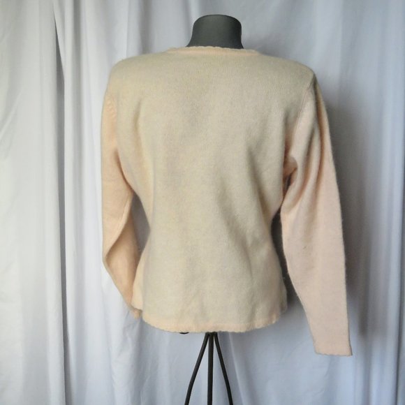 1990s Beaded Embroidered Wool Angora Cardigan - Picture 7 of 13